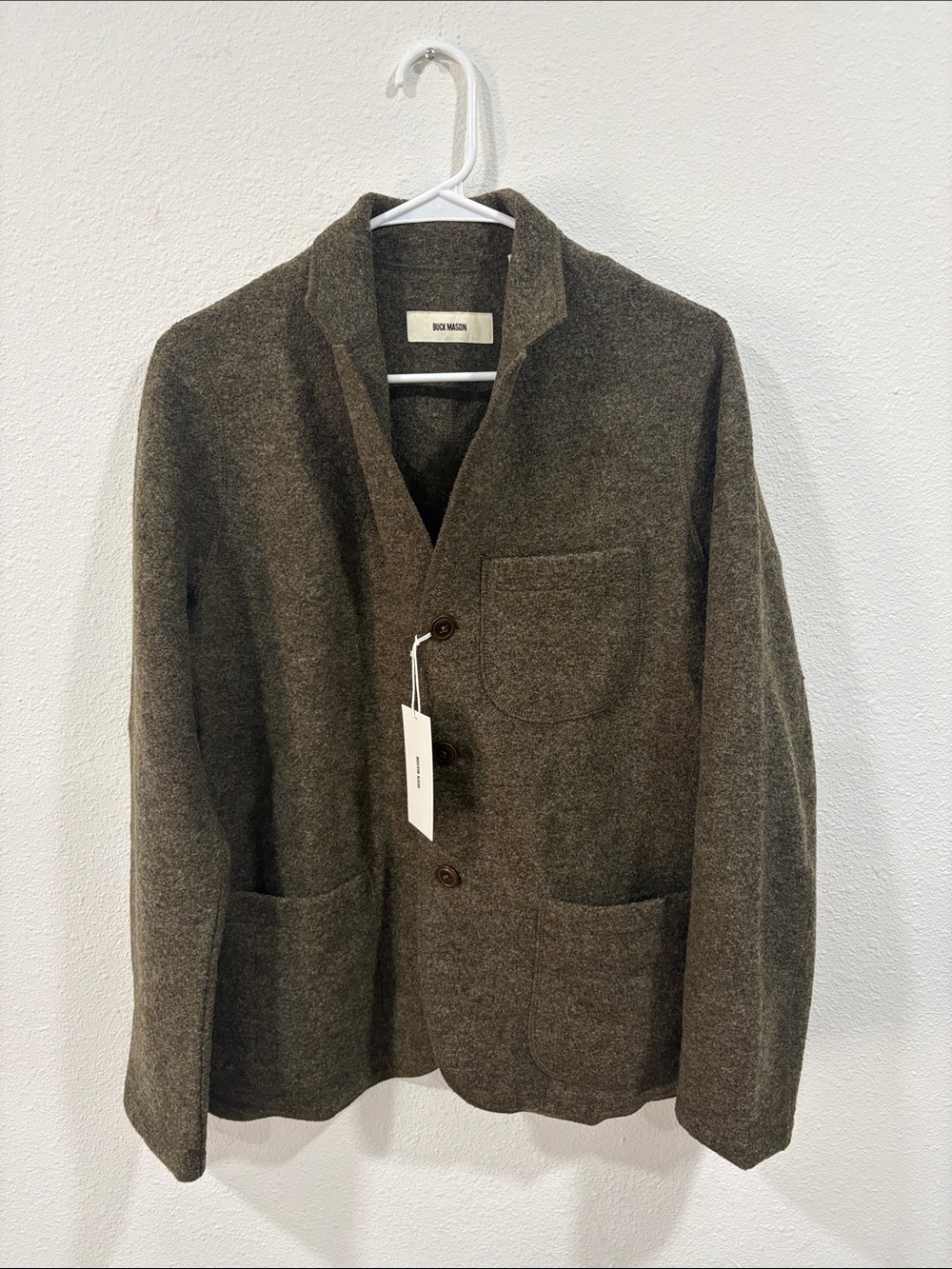 Buck Mason Felted Wool Chore Coat Women’s Small Marled Coastal Bluff NWT $268